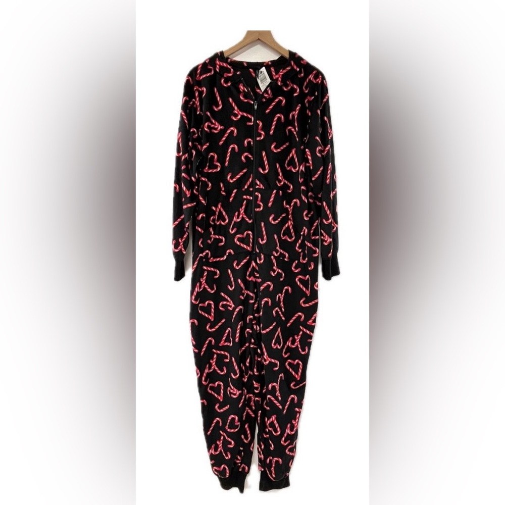 Torrid Black & Red Candy Cane One Piece Jumpsuit - Size 3/4